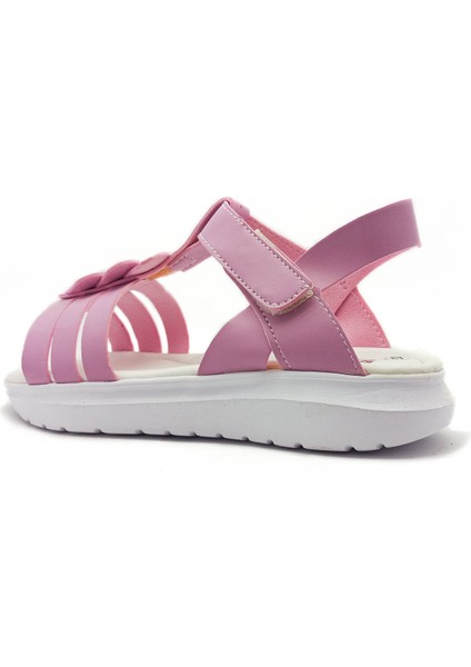 Şirin Genç Ortopedik Pembe Bantlı Kalp Detaylı Kız Çocuk Sandalet modelleri