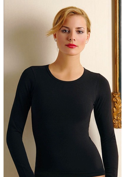 Açık Yaka Uzun Kol T-Shirt 2142