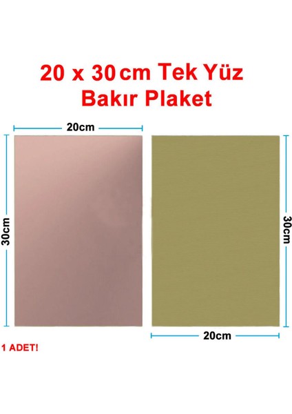 20X30CM Tek Yüz Bakır Plaket Pcb Elektronik Baskı Devre Prototip Test Deney Deneme Kartı Fr4 Levha