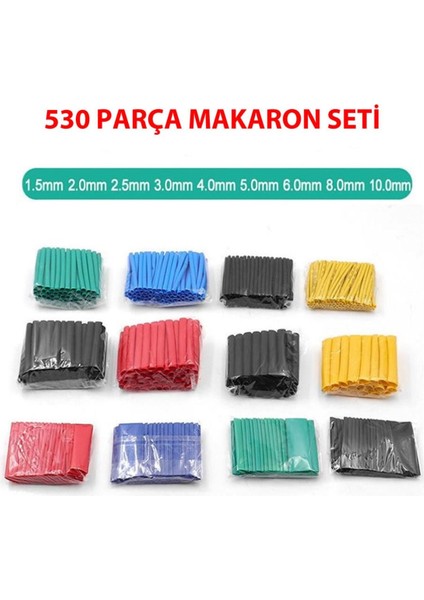 530 Parça Makaron Seti Daralan Makaron Kablo Koruyucu Yalıtım