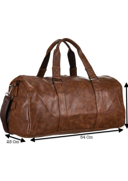 Unisex Vegan Deri Seyahat, Spor Çantası - Taba