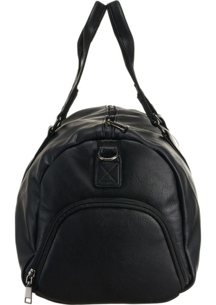 Unisex Vegan Deri Seyahat, Spor Çantası - Siyah fırsatları