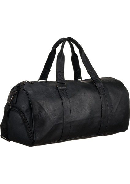 Unisex Vegan Deri Seyahat, Spor Çantası - Siyah indirimleri