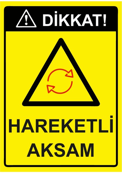 Dikkat! Hareketli Aksam Uyarı Levhası Dekota 25X35 cm