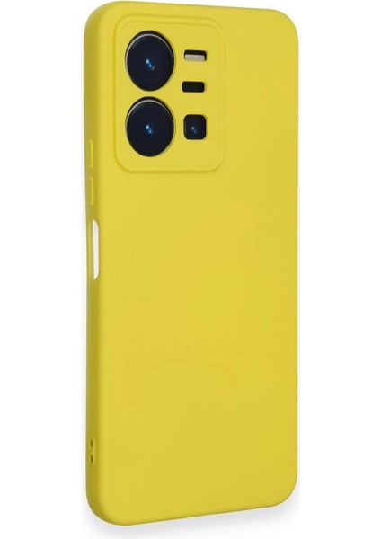 Vivo Y35 Kılıf Nano Içi Kadife Silikon - Sarı Dpmah