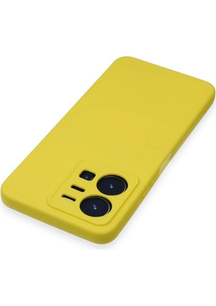 Vivo Y35 Kılıf Nano Içi Kadife Silikon - Sarı Dpmah