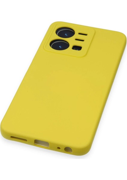 Vivo Y35 Kılıf Nano Içi Kadife Silikon - Sarı Dpmah