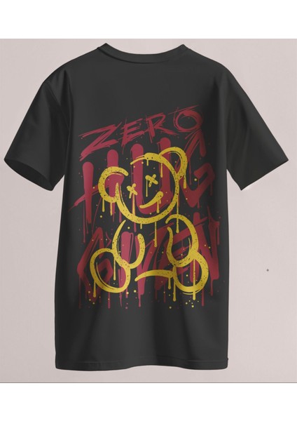 Zero Hug Regular Unisex Tişört Streetwear Tarzı | Graffiti Tasarım