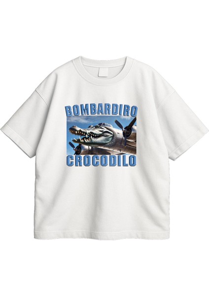 Bombardiro Crocodilo Italyan Brainrot Oversize Meme Tişört