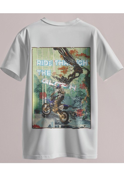 Ride Through The Glitch – Cyberpunk Oversize Tişört | Unisex Streetwear