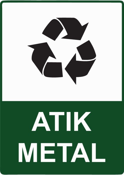 Atık Metal Uyarı Levhası Etiket 25X35 cm