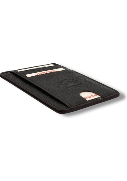 Hakiki Deri Unisex Kartlık - Kahverengi
