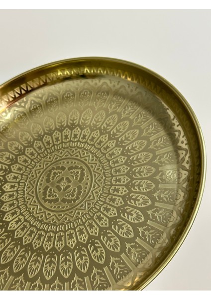 Gold Kabartmalı Metal Tepsi fırsatları