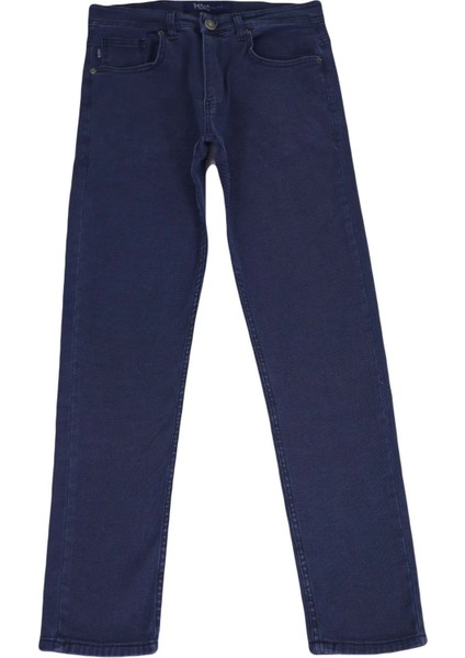 Fistan Store Erkek Parlament Mavisi Yüksek Bel Rahat Kesim Boru Paça Büyük Beden Jean Pantolon