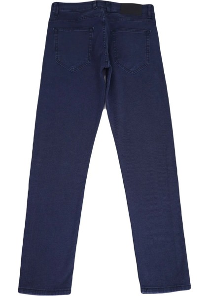 Fistan Store Erkek Parlament Mavisi Yüksek Bel Rahat Kesim Boru Paça Büyük Beden Jean Pantolon fırsatları