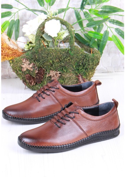 425060 Yumuşak Esnek Rahat Lastik Bağcıklı Hakiki Deri Erkek Ayakkabı modelleri
