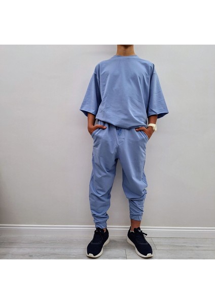 Orijinal Oversize Complete New Erkek Mavi Takım