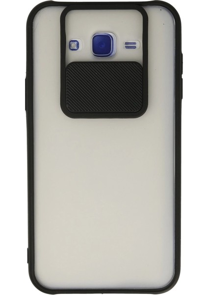 Samsung Galaxy J7 Kılıf Palm Buzlu Kamera Sürgülü Silikon - Siyah Dpmah