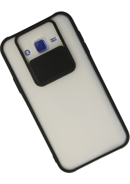 Samsung Galaxy J7 Kılıf Palm Buzlu Kamera Sürgülü Silikon - Siyah Dpmah