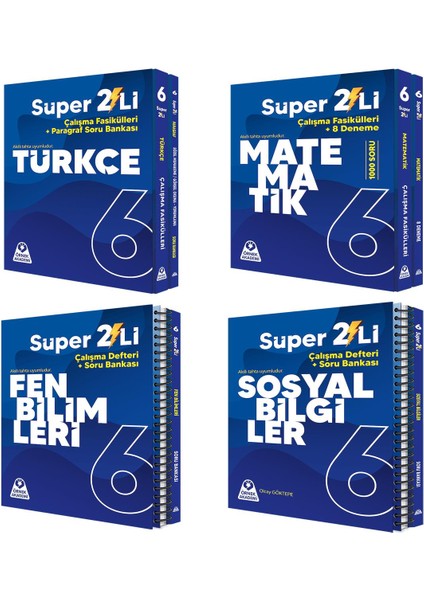 Örnek Akademi 6.sınıf Süper Ikili Türkçe Matematik Fen ve Sosyal Bilimler Seti 4 Kitap