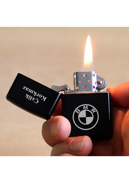 Kişiye Özel Isimli Benzinli Zippo Çakmak Araç Araba Logo Baskılı