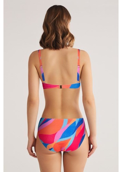 Çıkarılabilir Push Uplı Kaplı Telli Sim Detay Regen Pembe Desenli Toparlayıcı Bikini Takımı fiyatları