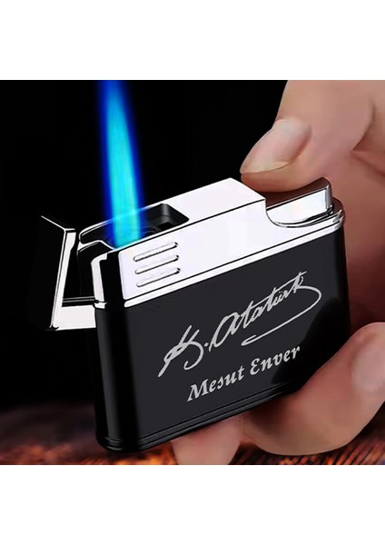 Kişiye Özel Isimli Siyah Gazlı Tasarım Çakmak Gazi Mustafa Kemal Atatürk Türk Baskılı fiyatları