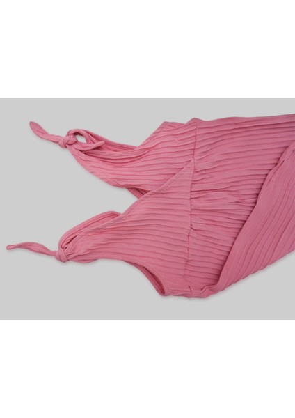 Pembe Kız Çocuk Bağlamalı Tulum