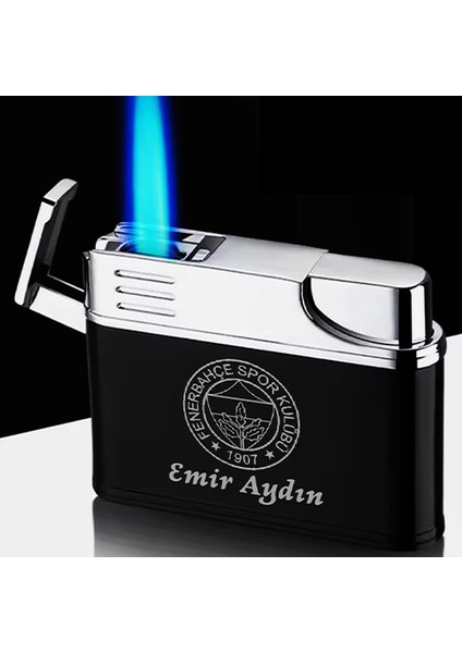 Kişiye Özel Isimli Siyah Gazlı Tasarım Çakmak Takım Amblemi Baskılı fiyatları