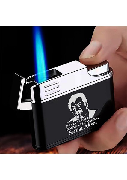 Kişiye Özel Isimli Siyah Gazlı Tasarım Çakmak Müslüm Gürses Baskılı