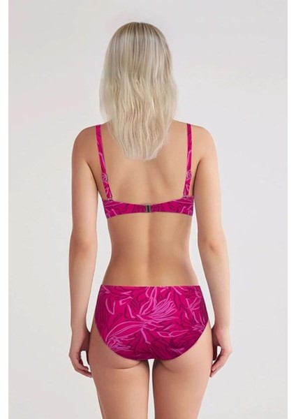 Kalın Kemarlı Çıkartılabilir Soft Kaplı Telli Rapıda Pembe Desenli Toparlayıcı Bikini Takımı fiyatları