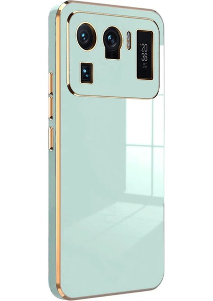 Xiaomi Mi 11 Ultra Kılıf Volet Silikon - Açık Yeşil Dpmah