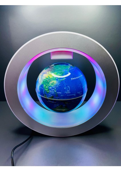 Dekoratif LED Işıklı Manyetik Havada Dönen Dünya Haritası Küre - Ofis Işyeri Aksesuar fırsatları