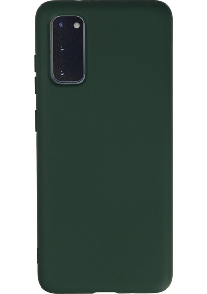 Samsung Galaxy S20 Kılıf Nano Içi Kadife Silikon - Koyu Yeşil Dpmah