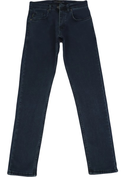 Fistan Store Erkek Lacivert Normal Bel Normal Kesim Dar Paça Jean Pantolon