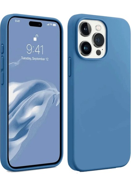 Iphone 15 Pro Max Kılıf First Silikon - Mavi Dpmah
