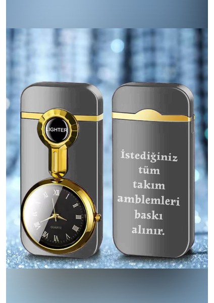 Kişiye Özel Isimli Metal Rüzgar Geçirmez Saatli Gazlı Takım Baskılı Tasarım Çakmak fırsatları