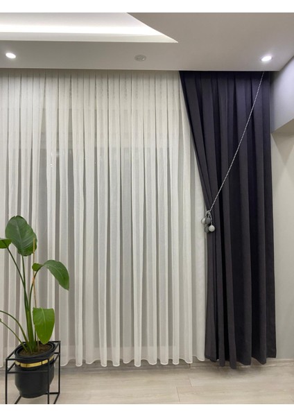 Lacivert Rengi Ada Fonluk 1/3 Sık Pileli Fon Perde | Etkileyici ve Yoğun Stil