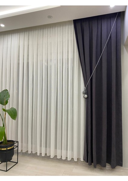 Lacivert Rengi Ada Fonluk 1/2.5 Orta Pileli Fon Perde | Dingin ve Zarif Duruş