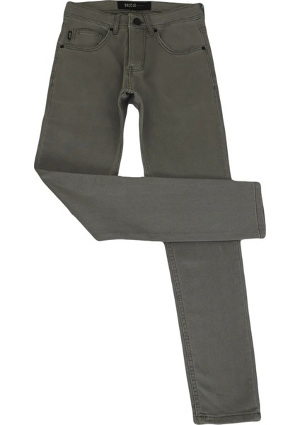 Fistan Store Erkek Bej Normal Bel Dar Kesim Dar Paça Jean Pantolon