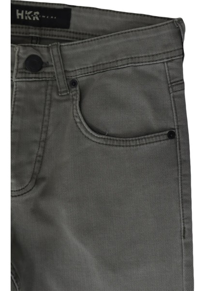 Fistan Store Erkek Bej Normal Bel Dar Kesim Dar Paça Jean Pantolon