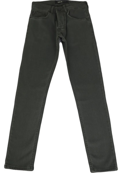 Fistan Store Erkek Yeşil Normal Bel Dar Kesim Dar Paça Jean Pantolon