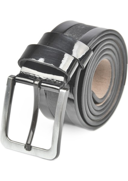 4 cm Lazer Işlemeli Rugan Parlak Suni Deri Kemer 2402638