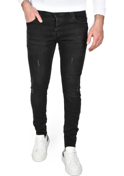 Yeni Sezon Tırnak Taşlamalı Slim Fit Likralı Kot Pantolon Jean 2507176