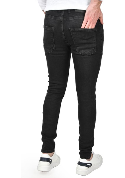 Yeni Sezon Tırnak Taşlamalı Slim Fit Likralı Kot Pantolon Jean 2507176