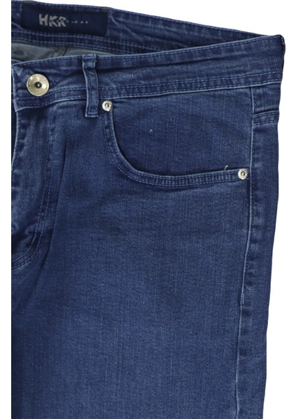 Fistan Store Erkek Koyu Mavi Yüksek Bel Geniş Kesim Boru Paça Büyük Beden Jean Pantolon modelleri