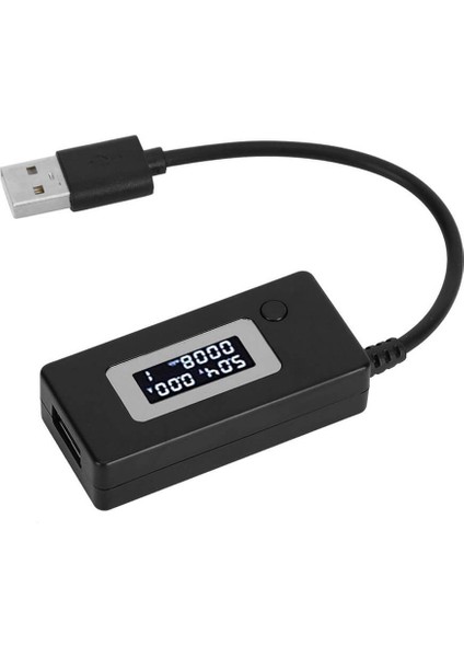 USB Voltaj ve Akım Ölçer Test Cihazı - LCD Ekranlı 4-30V 0-3A USB Şarj Ölçer Multimetre