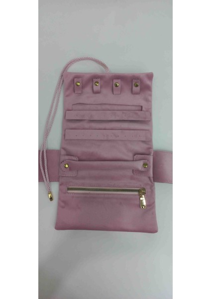 Kadife Takı Rulo Çantası | Seyahat Takı Organizeri | Kolye Küpe Yüzük Bileklik Düzenleyici fiyatları