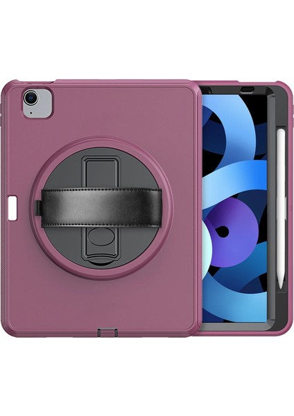 Ipad 2022 10.9 (10.nesil) Kılıf Hand Strap Tablet Kılıfı - Mürdüm Dpmah