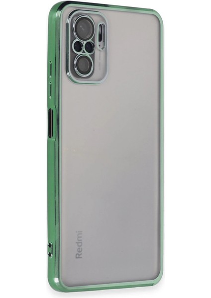 Xiaomi Redmi Note 10 Kılıf Razer Lensli Silikon - Yeşil Dpmah